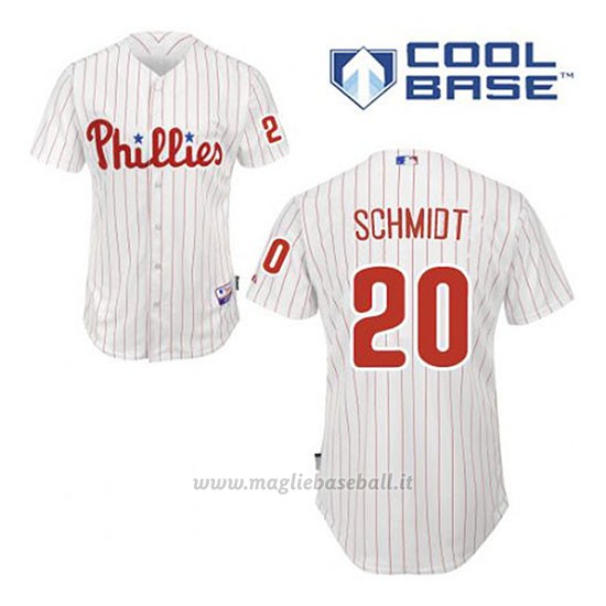 Maglia Baseball Uomo Philadelphia Phillies Mike Schmidt 20 Bianco 1ªCool Base